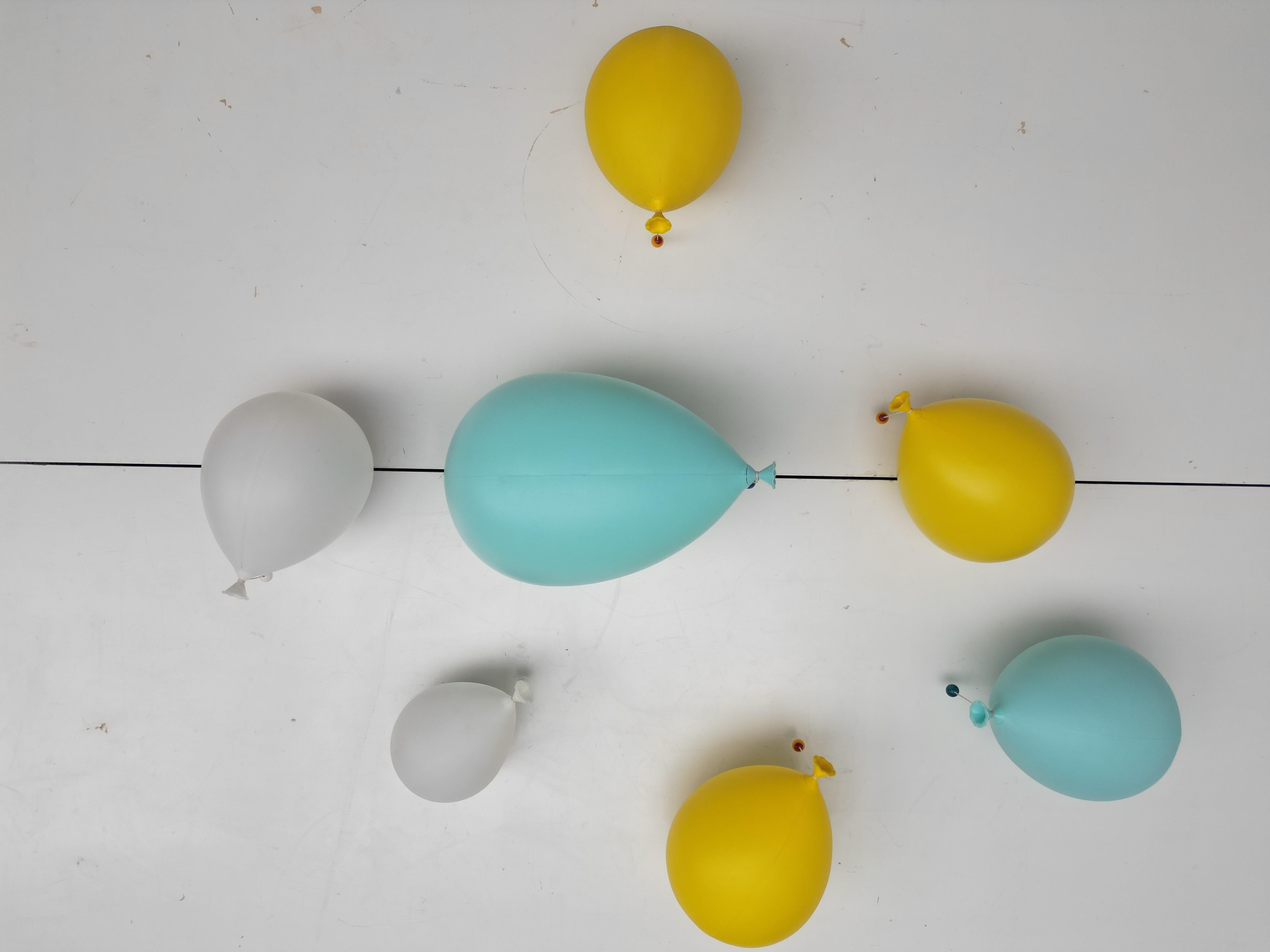Plastic Bespoke Collection of 7 Bilumen Balloon Wall/Ceiling/Table Lights, Italy, 1980s For Sale