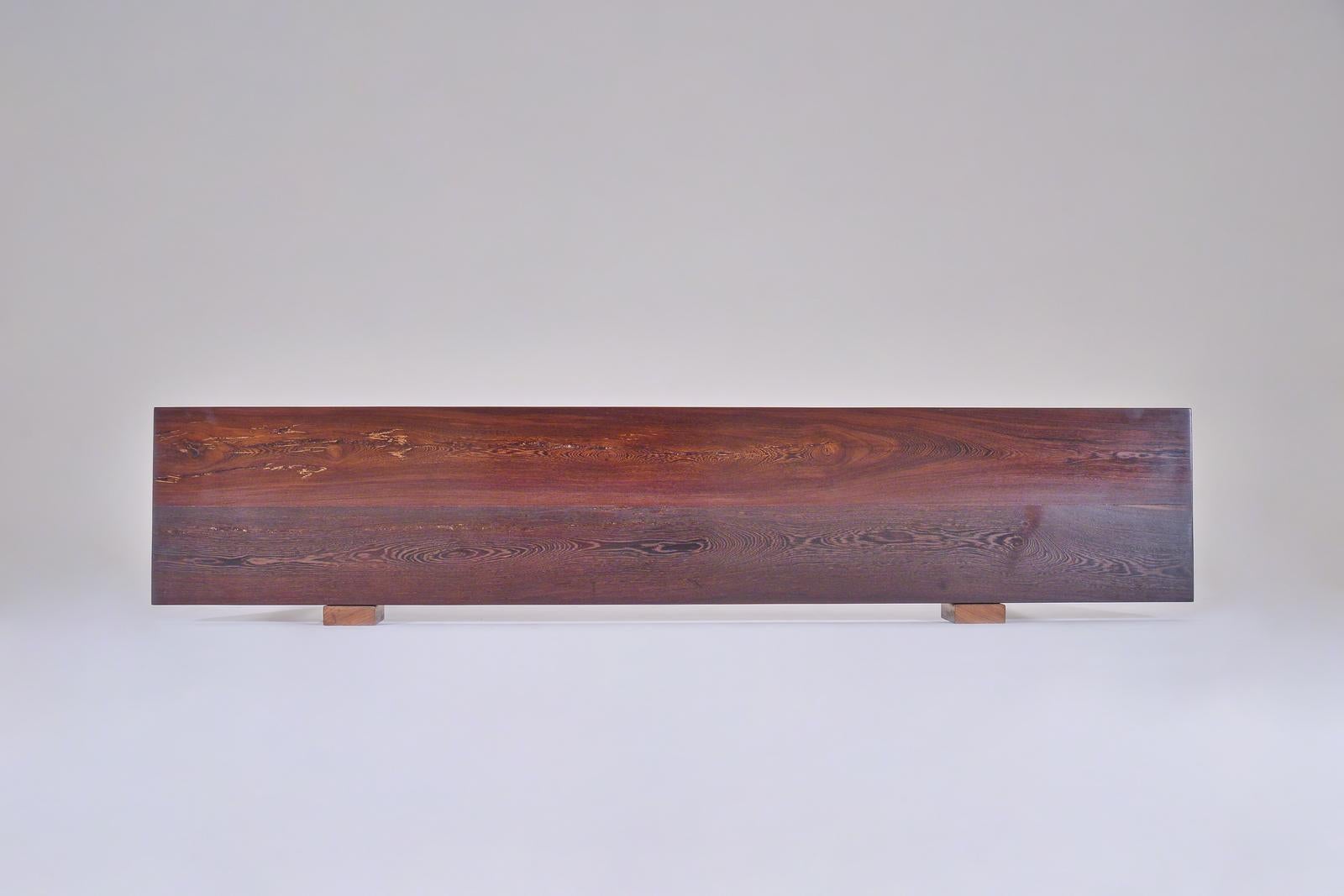 Bespoke Console, Reclaimed Hardwood, Sand Cast Aluminum Base by P. Tendercool For Sale 3