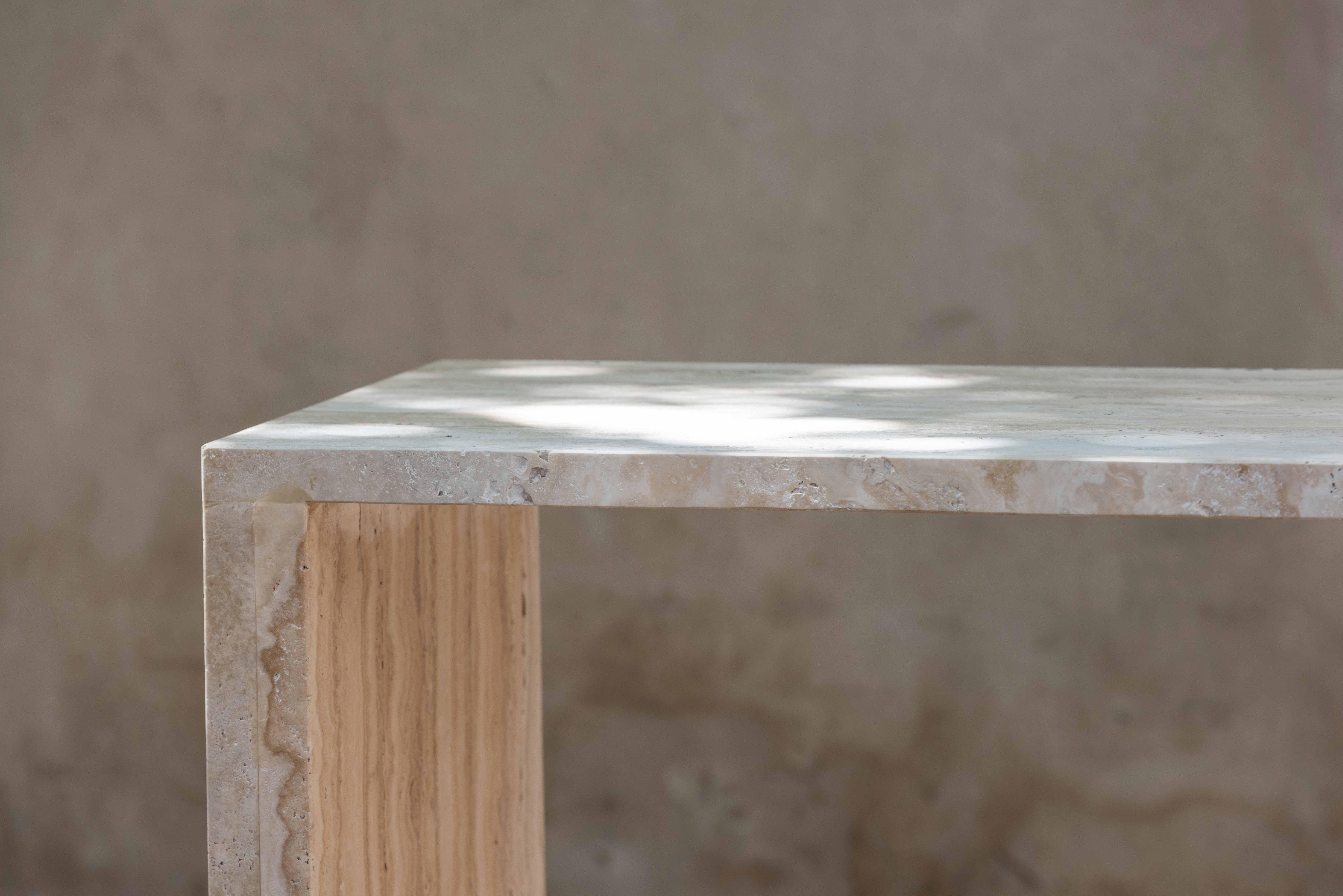 Hand-Crafted Bespoke Contemporary Architectural Marble Console, by Chapter Studio For Sale