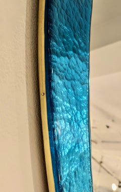 Bespoke Contemporary Italian Memphis Design Gold Turquoise Murano Glass Mirror