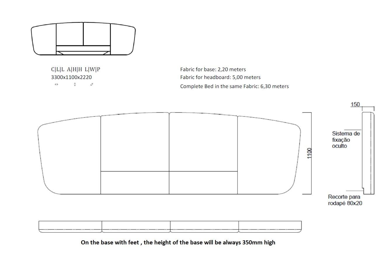Metal Bespoke Contemporary King Size Bed With Curved Headboard & Floating Base For Sale