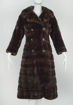 Bespoke Convertible Length Brown-Black Horizontal Ranch Mink Coat – S, 1971