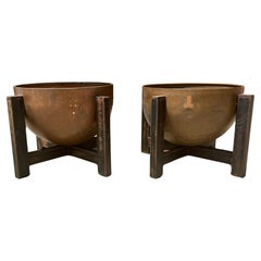 Bespoke Copper and Steel Arts and Crafts style Planters/ jardiniere / fire pit