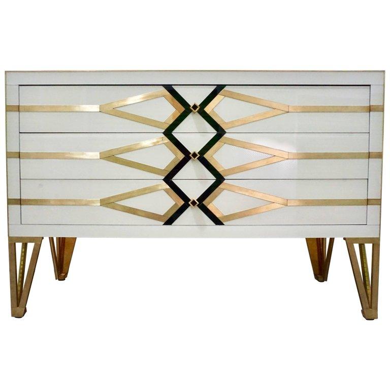 black and gold sideboard