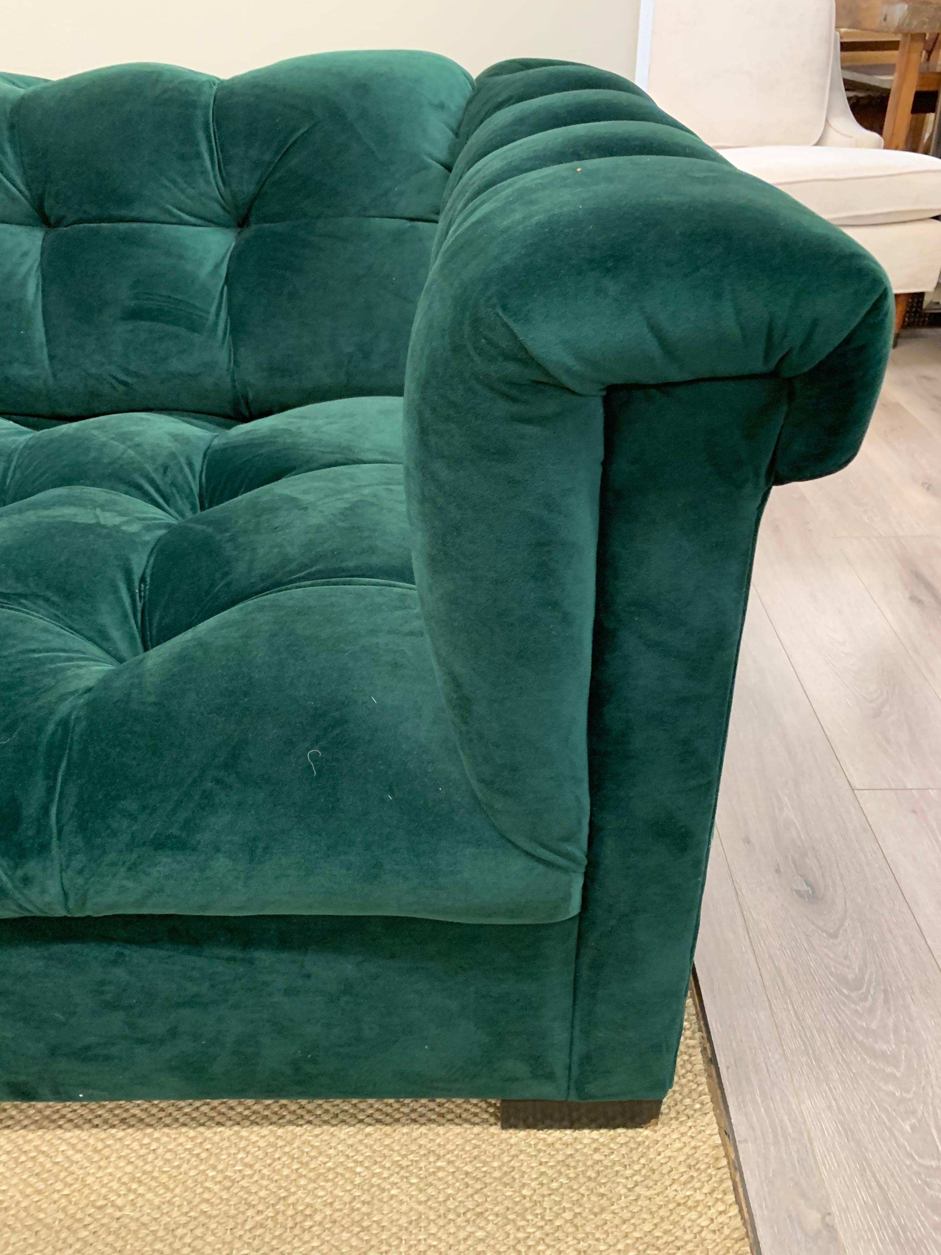 Bespoke Custom British Racing Green Velvet Chesterfield Tufted Sofa 3