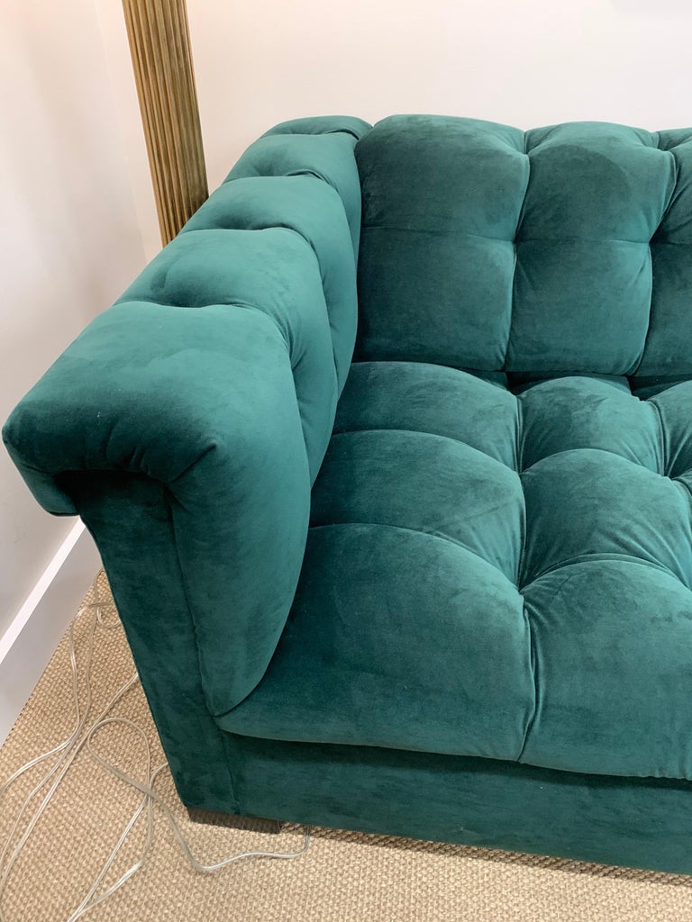Bespoke Custom British Racing Green Velvet Chesterfield Tufted Sofa For