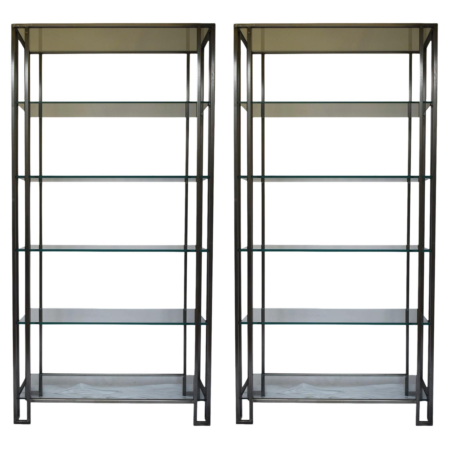 Étagère su misura in acciaio e vetro