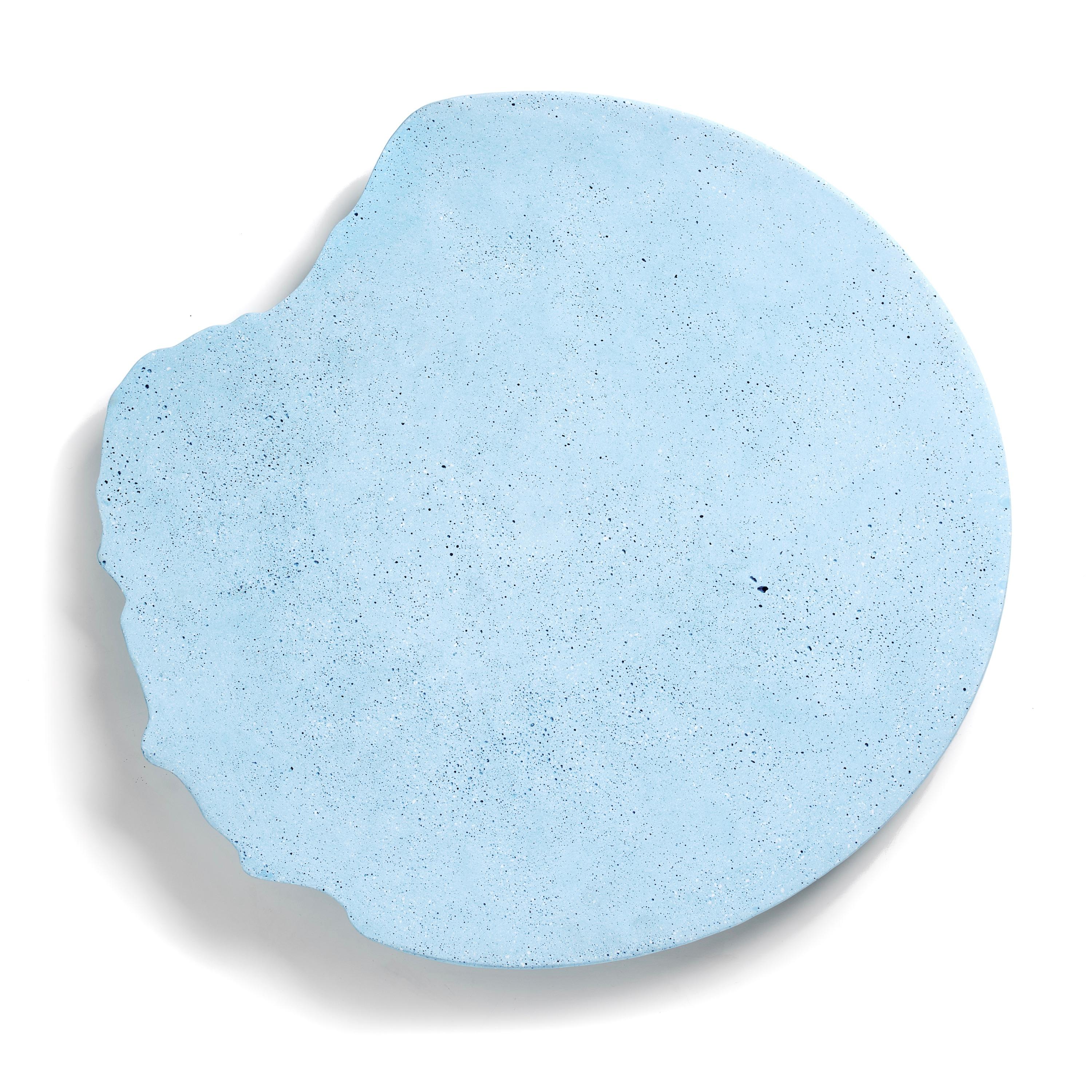 Hand-Crafted Bespoke Customizable Italian Light Blue Recycled Resin Bowl Centerpiece/Wall Art For Sale