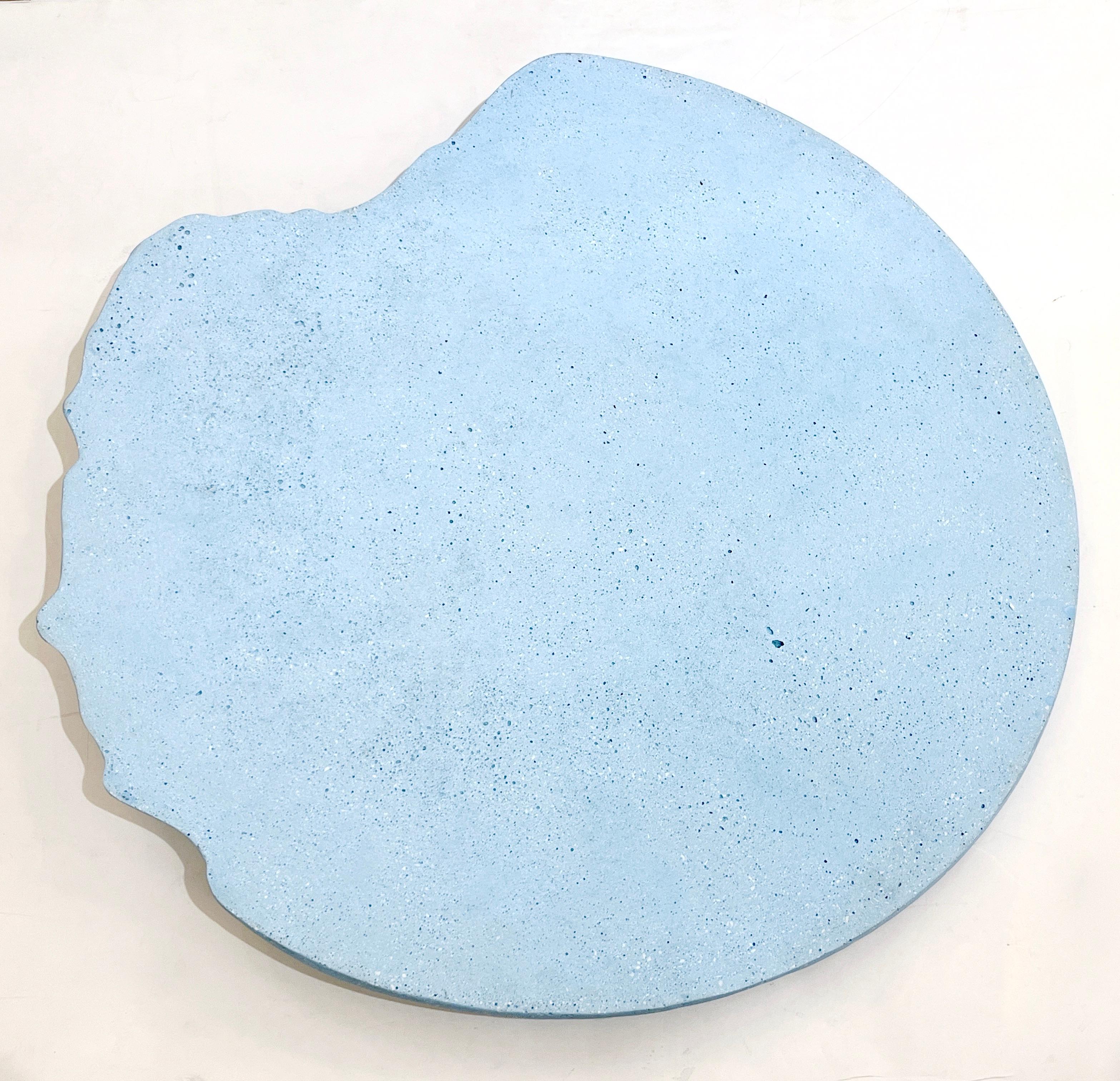 Hand-Crafted Bespoke Customizable Italian Light Blue Recycled Resin Bowl Centerpiece/Wall Art For Sale