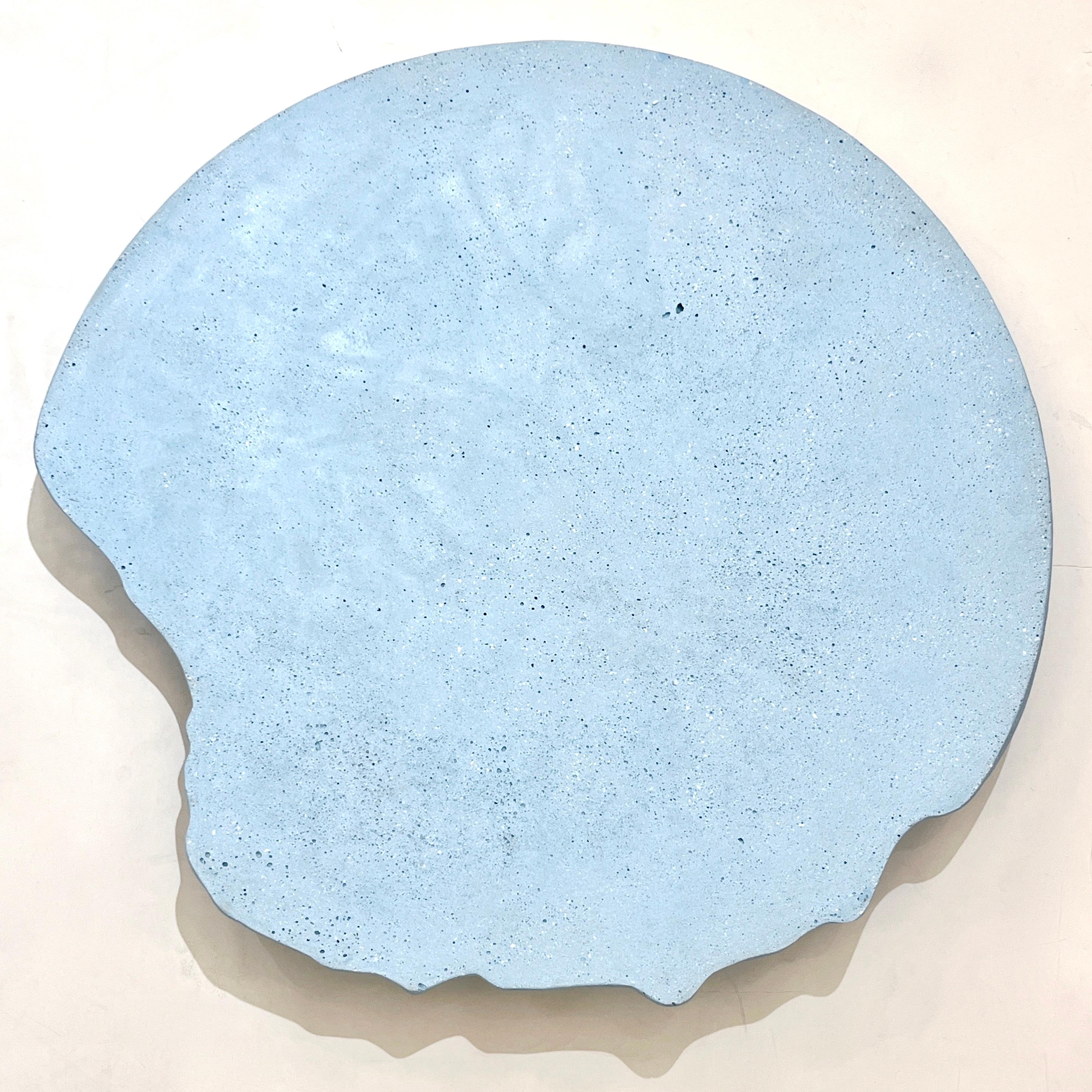 Contemporary Bespoke Customizable Italian Light Blue Recycled Resin Bowl Centerpiece/Wall Art For Sale