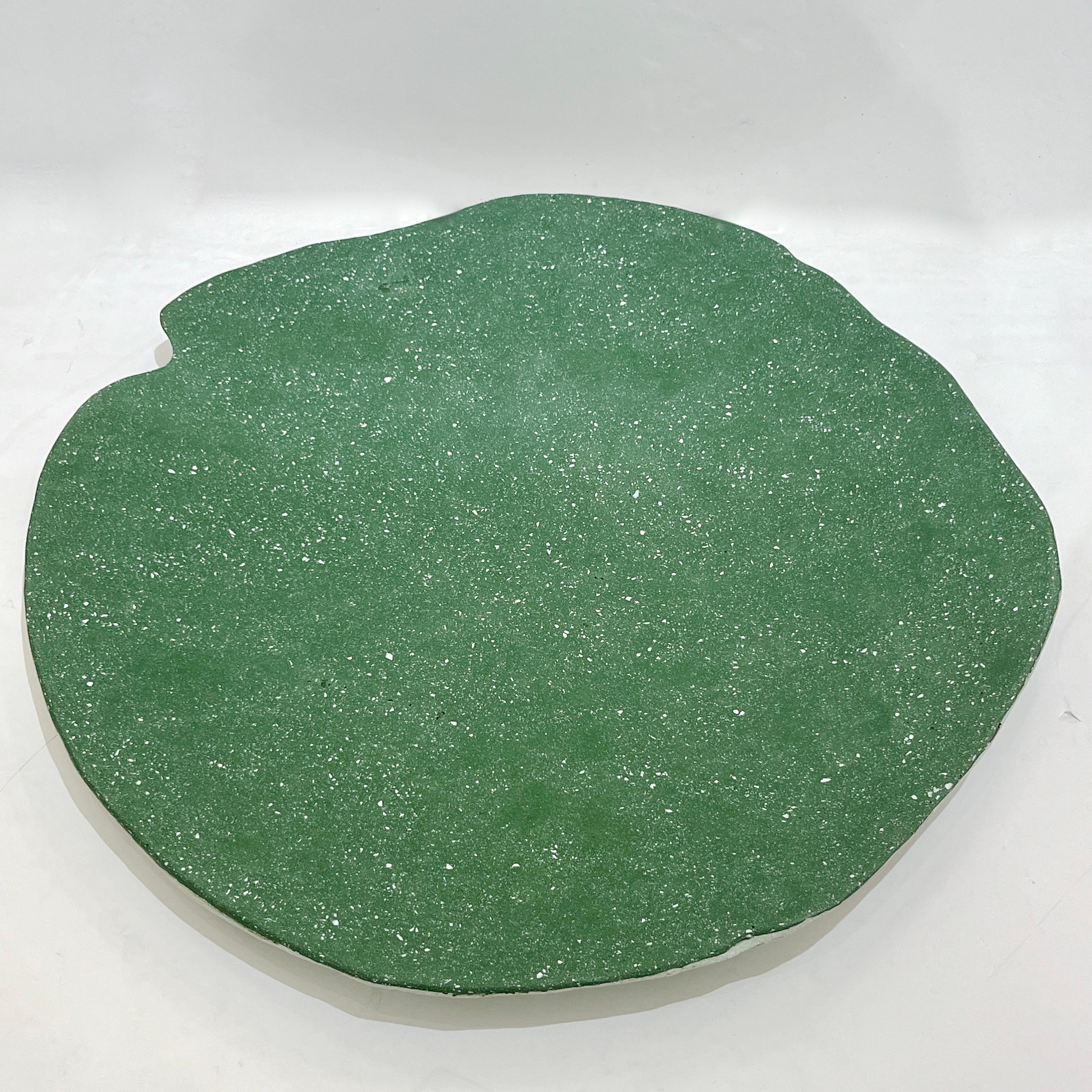 Contemporary Bespoke Customizable Italian Meadow Green White Resin Bowl Centerpiece/Art Wall For Sale