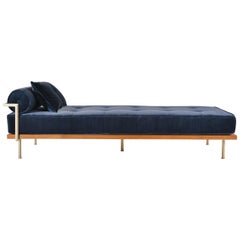 Bespoke Daybed Bleached Hardwood & Brass Frame, by P. Tendercool (Indoor)