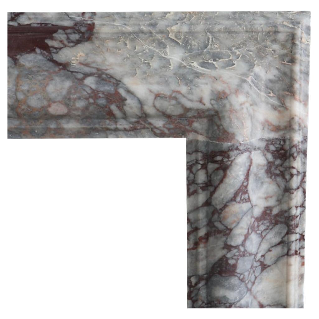Hand-Carved Bespoke Designer Viola Marble Fireplace Mantel