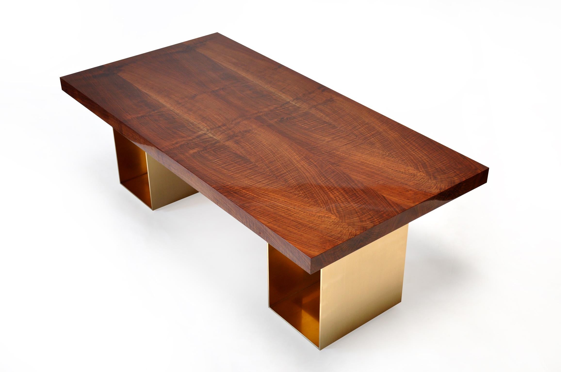American Bespoke Desk in Claro Walnut and Bronze By Newell Design Studio For Sale