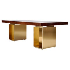 Bespoke Desk in Claro Walnut and Bronze By Newell Design Studio