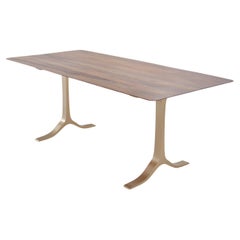 Bespoke Desk, Reclaimed Wood, Extruded Hand Weld Brass Frame, by P. Tendercool