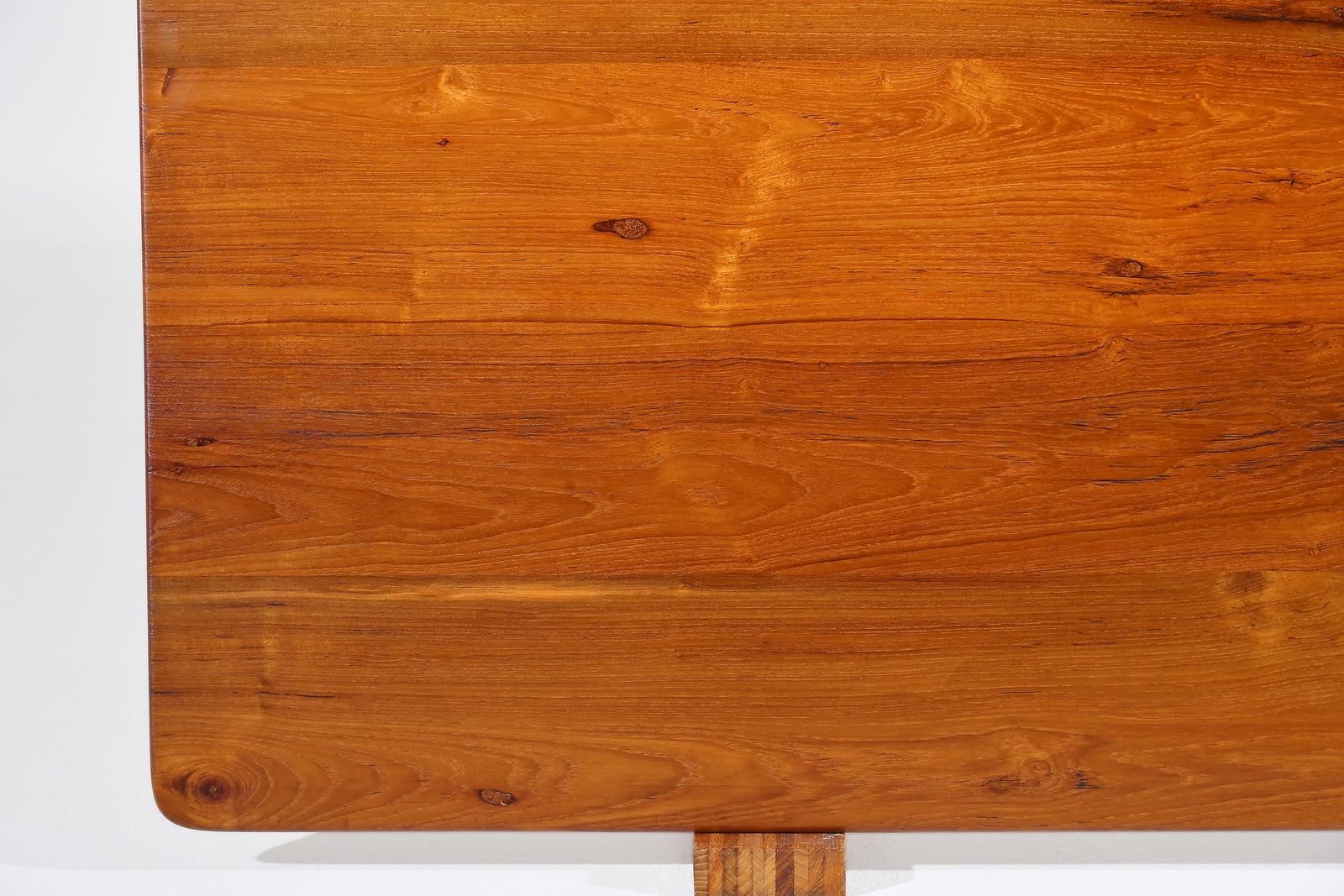 Bespoke Desk, Reclaimed Wood, Sand Cast Brass Base, by P. Tendercool For Sale 10