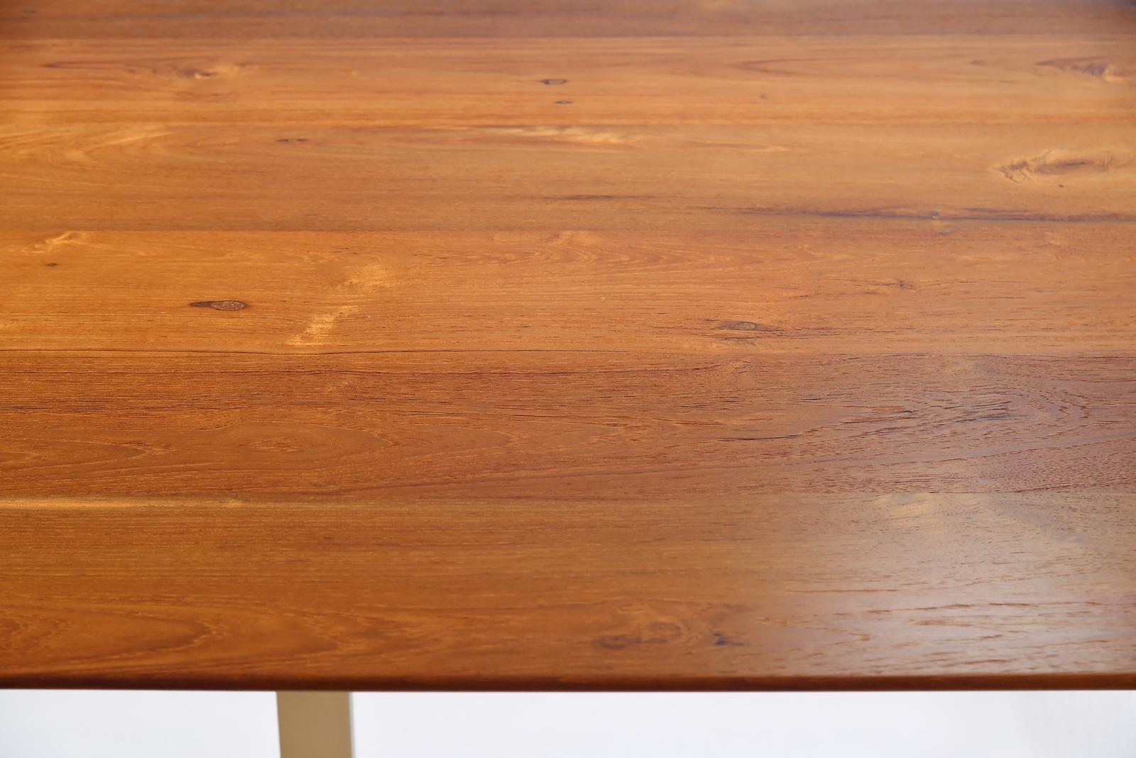 Bespoke Desk, Reclaimed Wood, Sand Cast Brass Base, by P. Tendercool For Sale 1