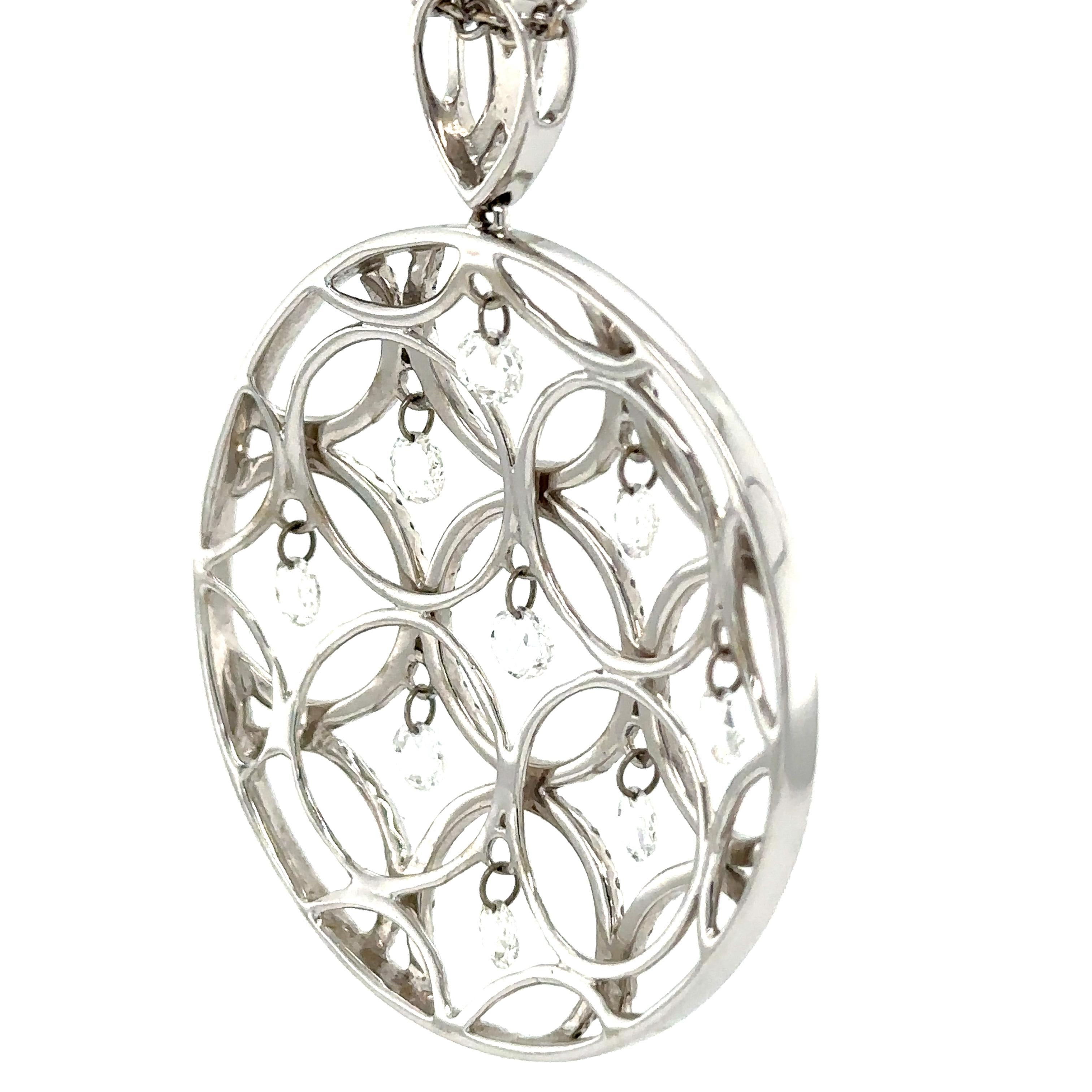 Women's Bespoke Diamond Circular Pendant 1.80ct For Sale
