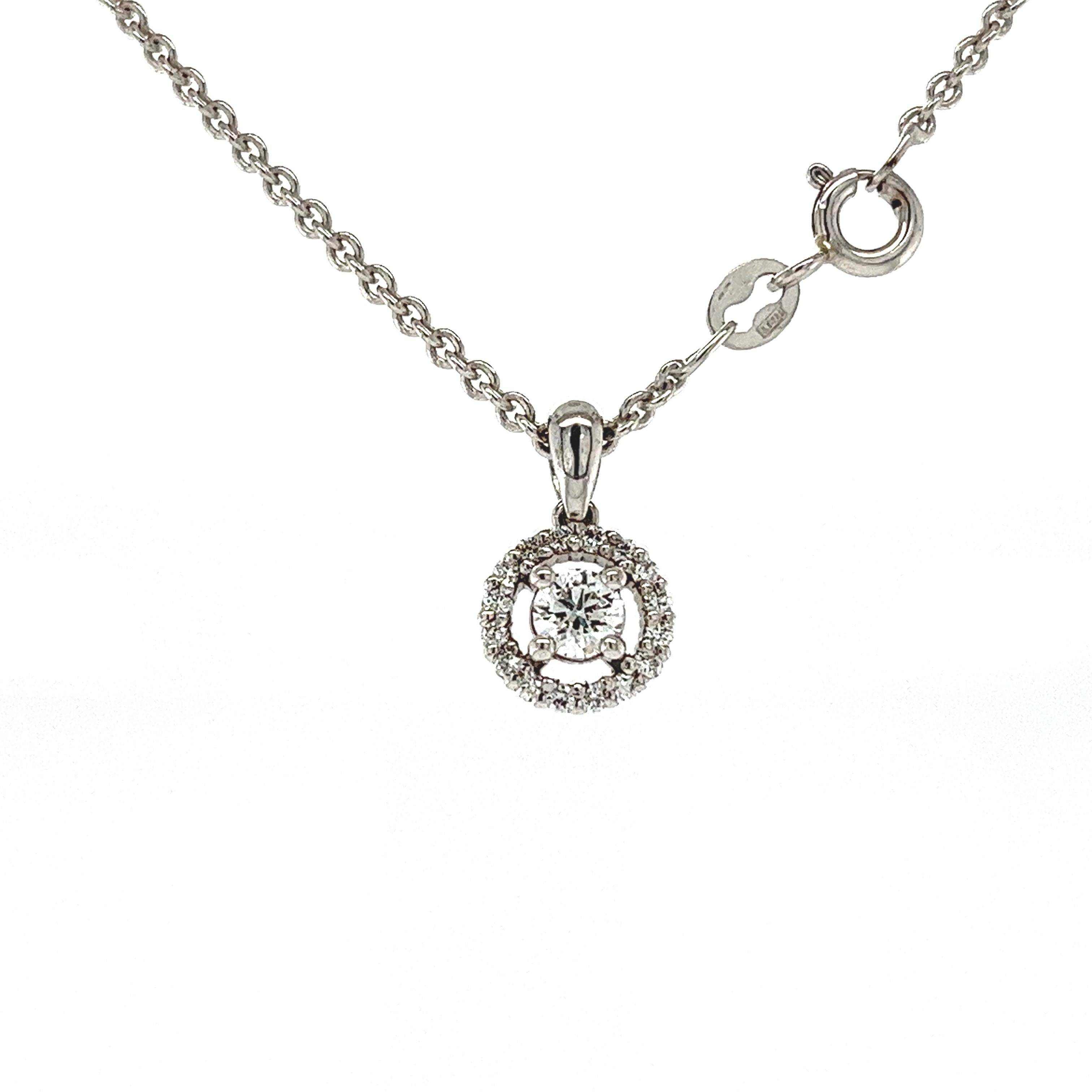 Brilliant Cut Bespoke Diamond Cluster Necklace 0.31ct For Sale