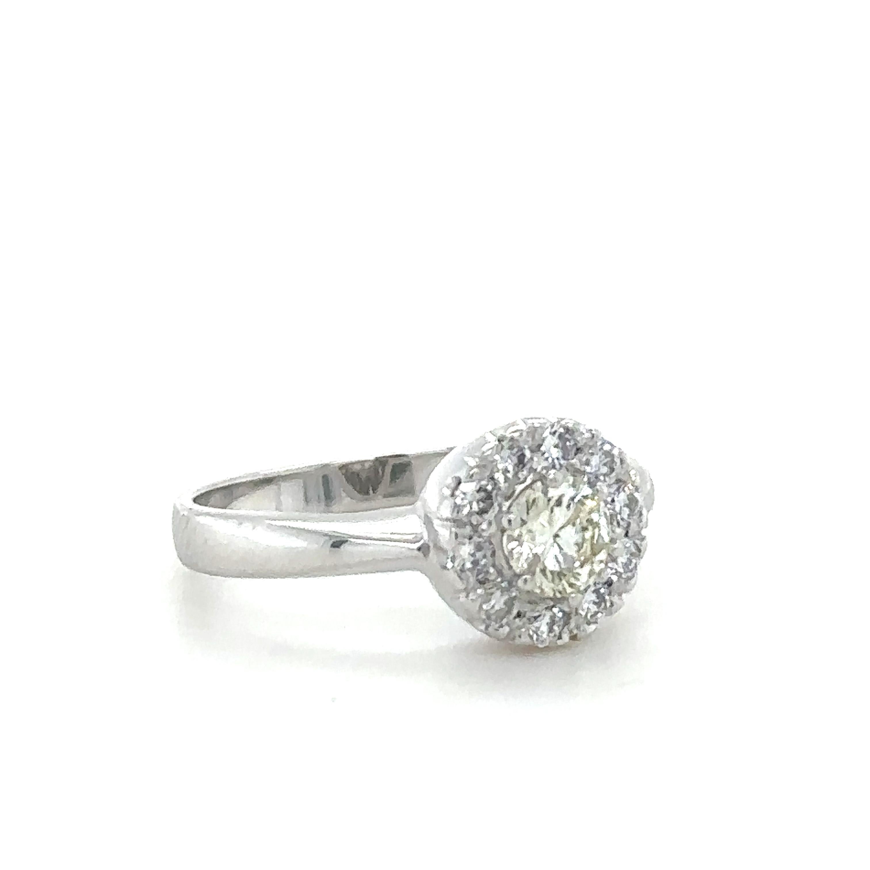 Brilliant Cut Bespoke Diamond Cluster Ring 0.63ct For Sale