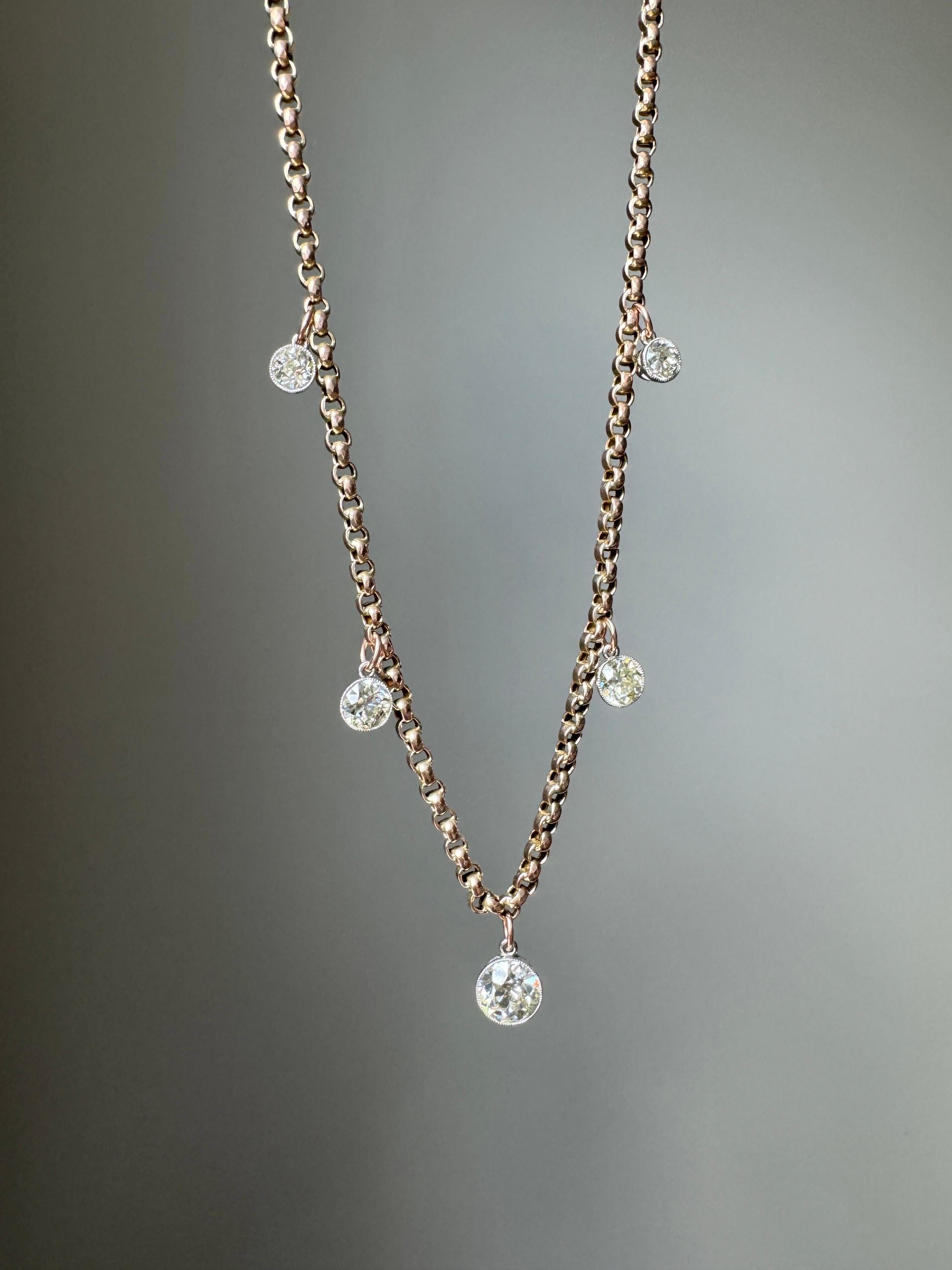 Bespoke Diamond Conversion Station Necklace 4.37 Carats In Excellent Condition For Sale In Hummelstown, PA