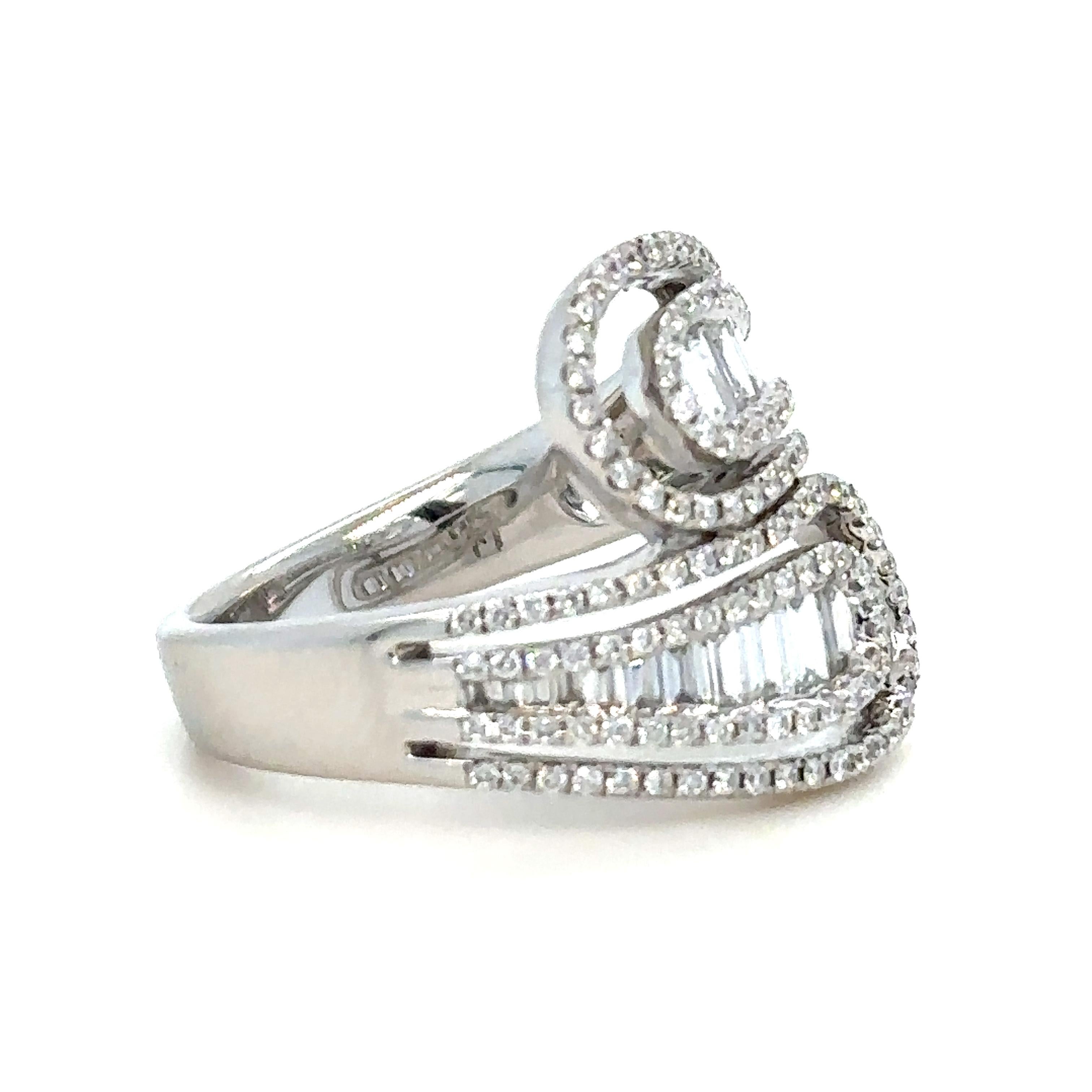 Baguette Cut Bespoke Diamond Dress Ring 1.50 Carat