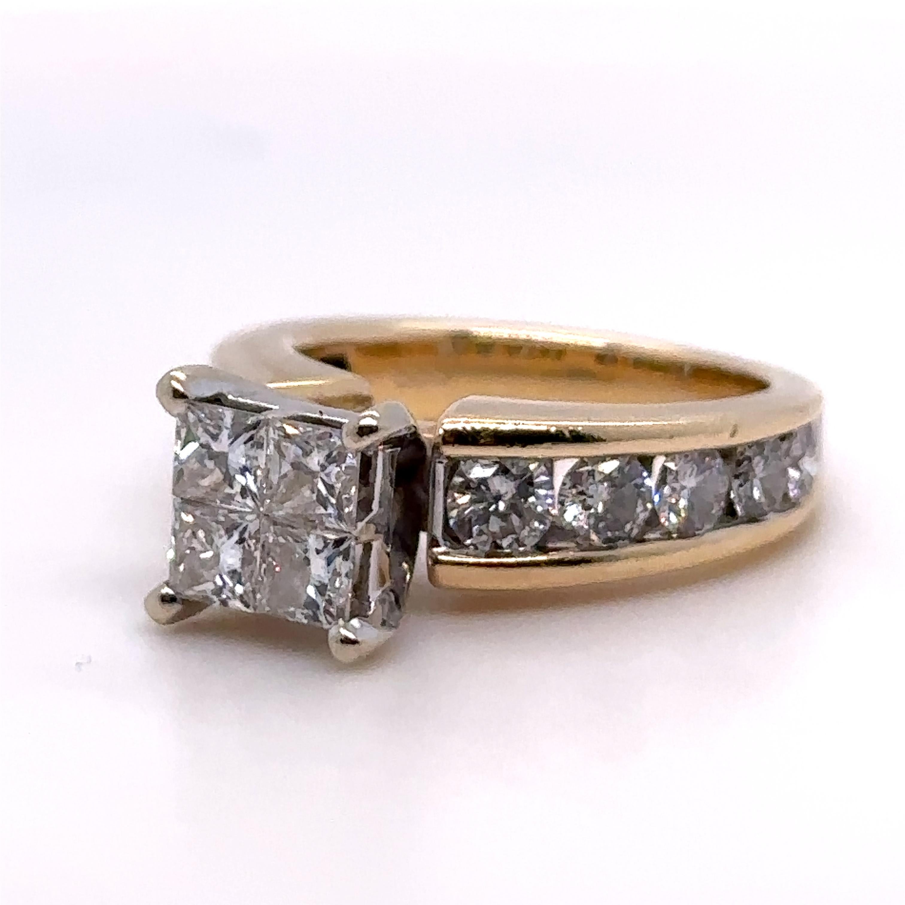 Princess Cut Bespoke Diamond Engagement Ring 1.20ct For Sale