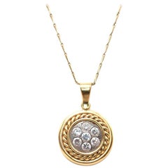 Bespoke Diamond Gold Circle Pendant Necklace