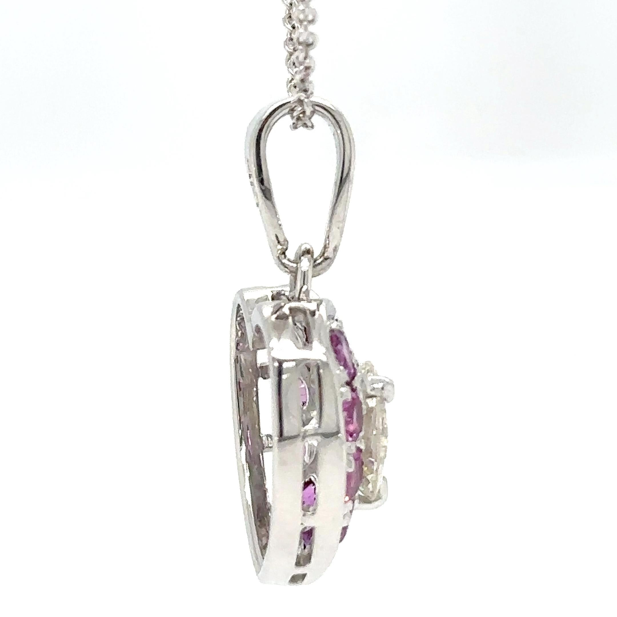 Bespoke Diamond Heart Pendant 3.15ct In Excellent Condition For Sale In SYDNEY, NSW