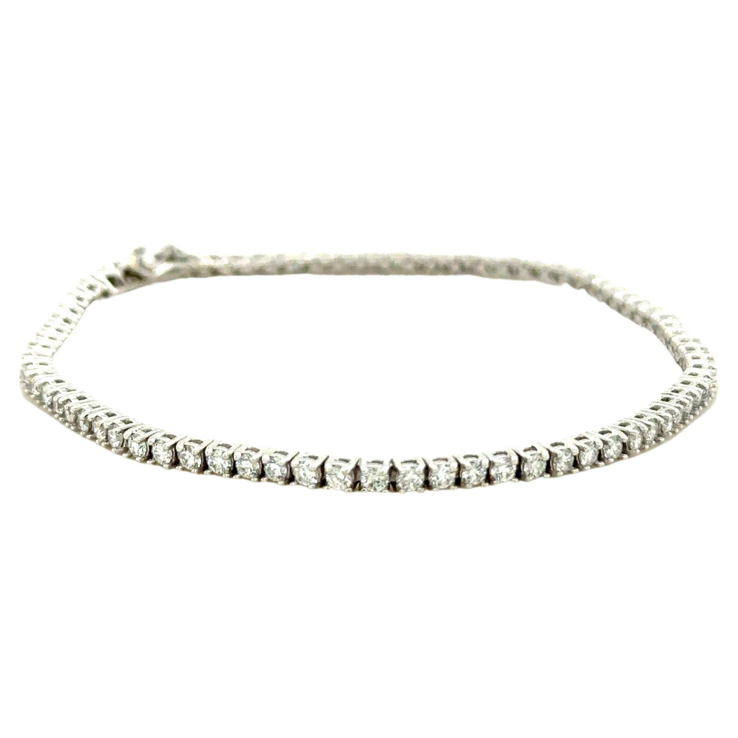 Bespoke Diamond Tennis Bracelet 1.73 Carat For Sale