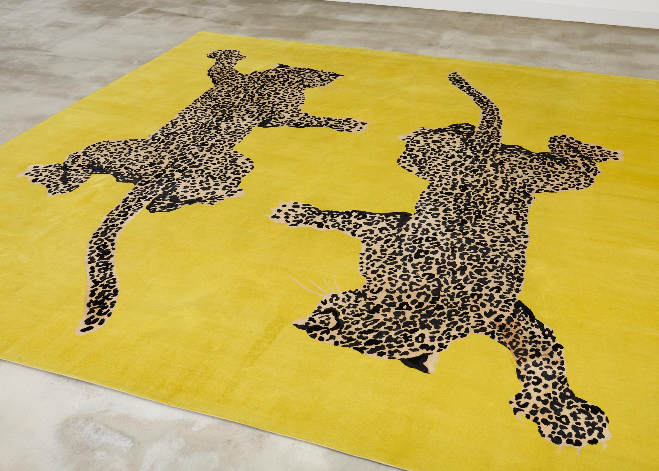 Diane Von Furstenberg Double Climbing Leopard-Teppich 13'W x 13'L (Nepalesisch) im Angebot