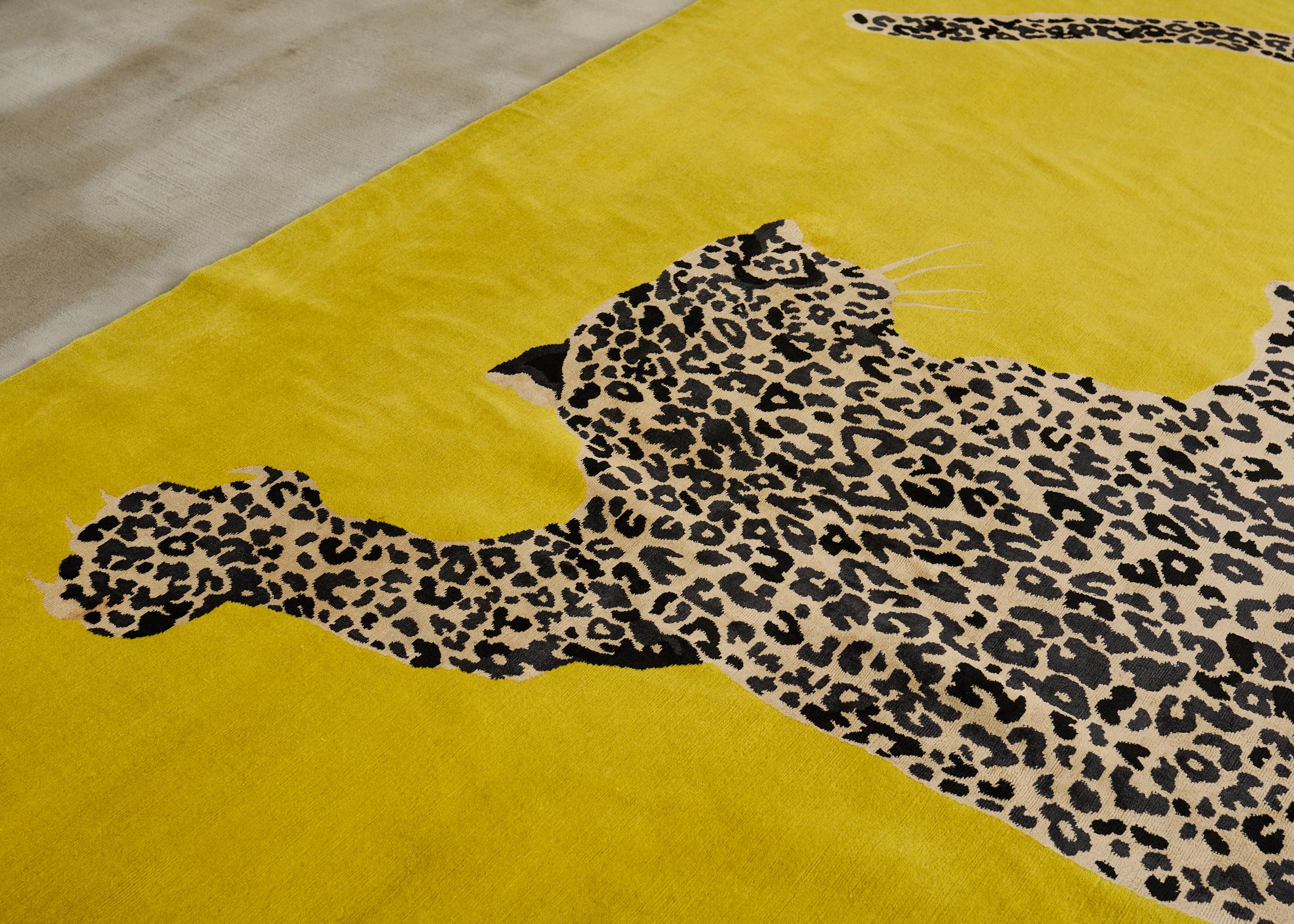 Diane Von Furstenberg Double Climbing Leopard-Teppich 13'W x 13'L (Handgefertigt) im Angebot