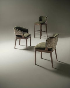 Bespoke Dining Armchair with Fumed Oak Frame – Custom Upholstery