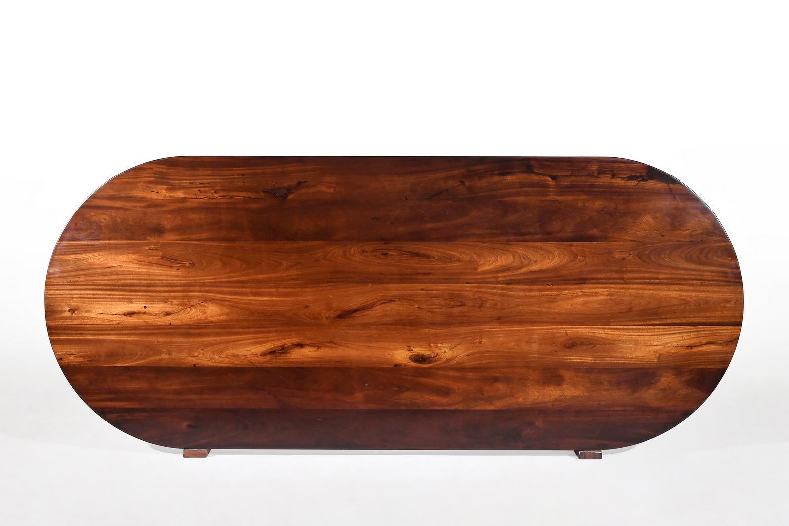 Bespoke Dining Table Beveled Edge Reclaimed Wood, Aluminum Base by P. Tendercool For Sale 8