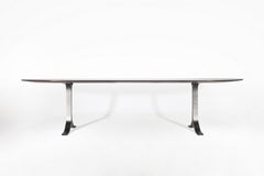 Bespoke Dining Table Beveled Edge Reclaimed Wood, Aluminum Base by P. Tendercool