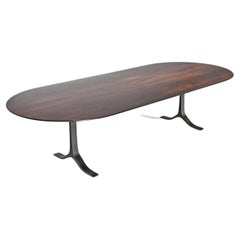 Bespoke Dining Table Beveled Edge Reclaimed Wood, Aluminum Base by P. Tendercool