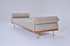 Bespoke Double Daybed Reclaimed Hardwood & Solid Brass by P. Tendercool (Indoor)