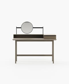 Bespoke Dressing Table/Desk In Black Lacquer Matte-Versatile Minimalist Design