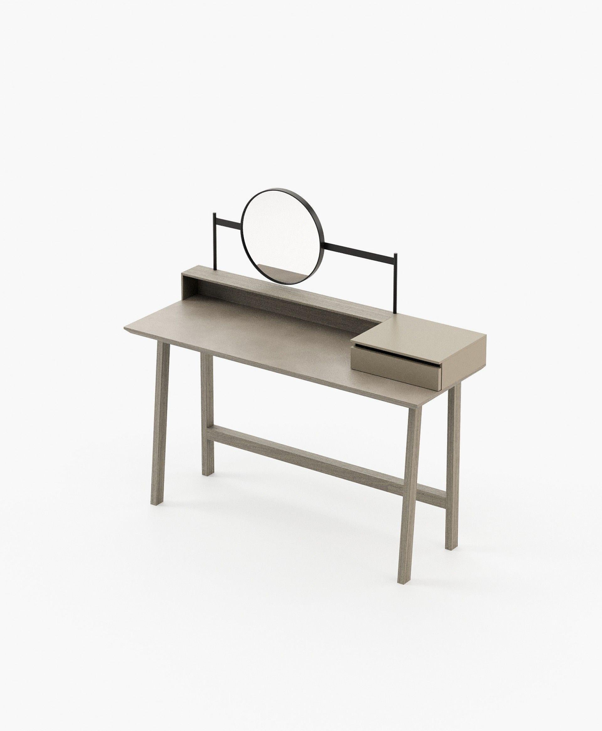 Moderne Table/bureau sur mesure en laque noire matte-versatile, design minimaliste en vente