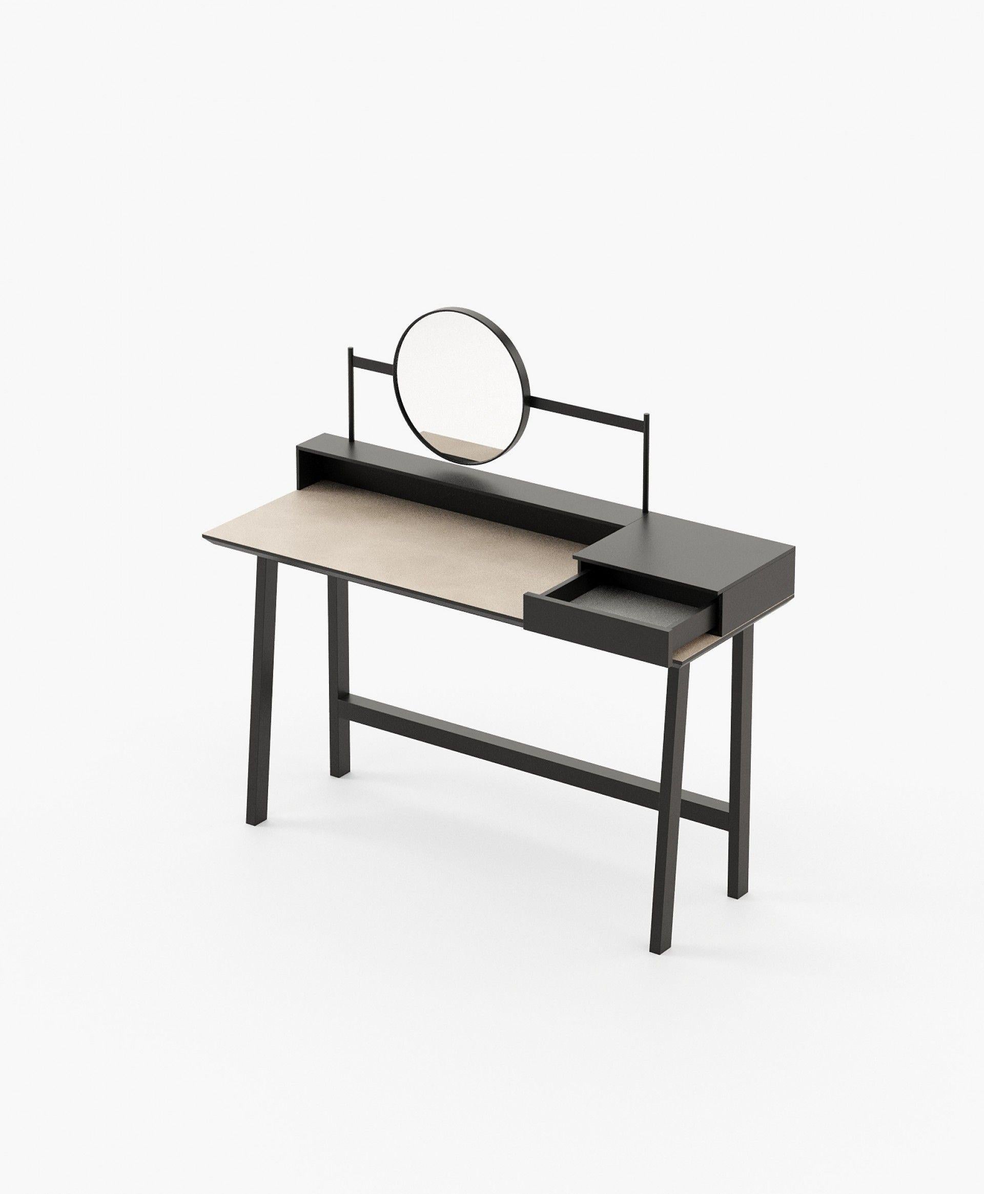 Table/bureau sur mesure en laque noire matte-versatile, design minimaliste Neuf - En vente à NEW YORK, NY