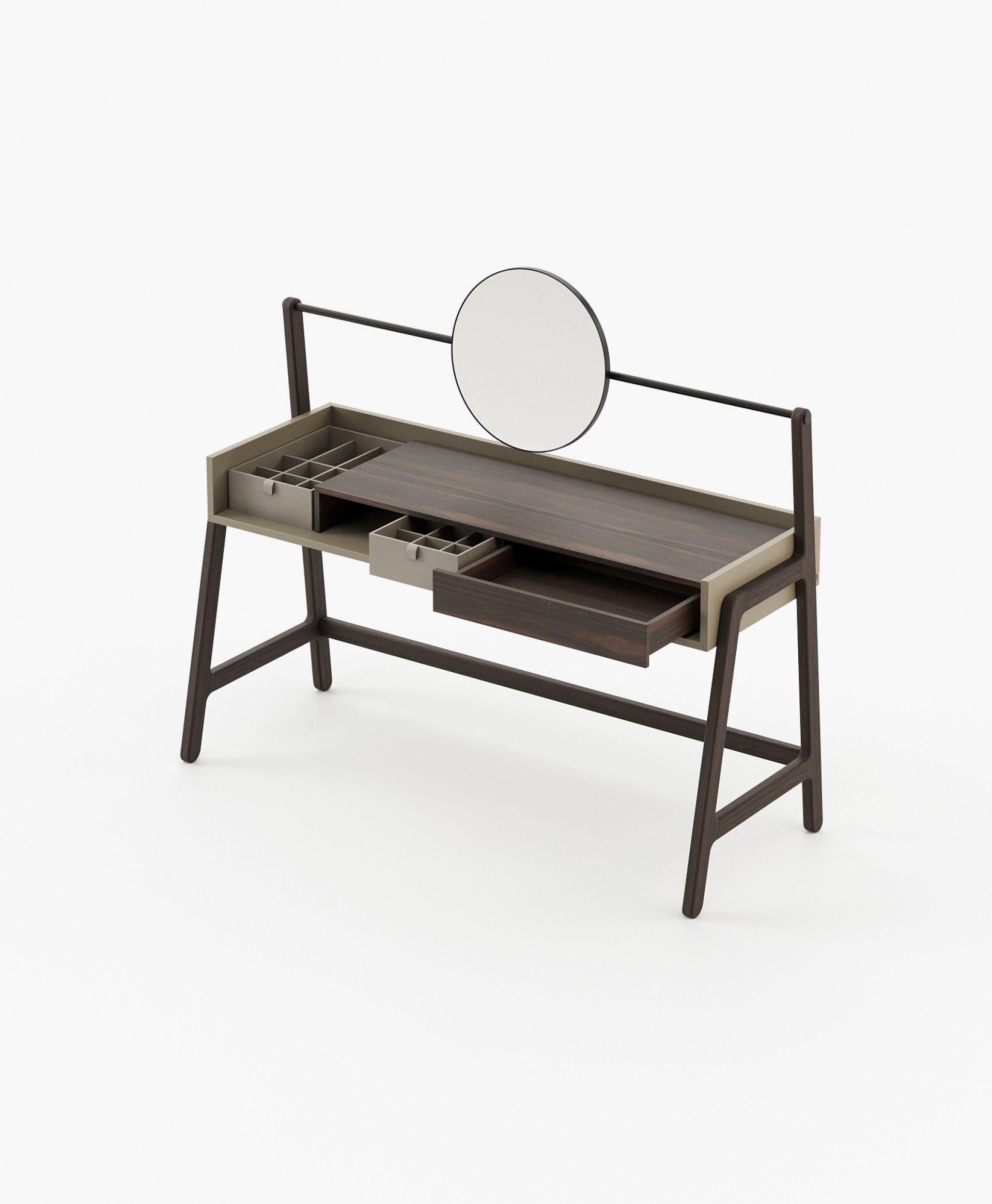 XXIe siècle et contemporain Table/bureau sur mesure en laque noire matte-versatile, design minimaliste en vente