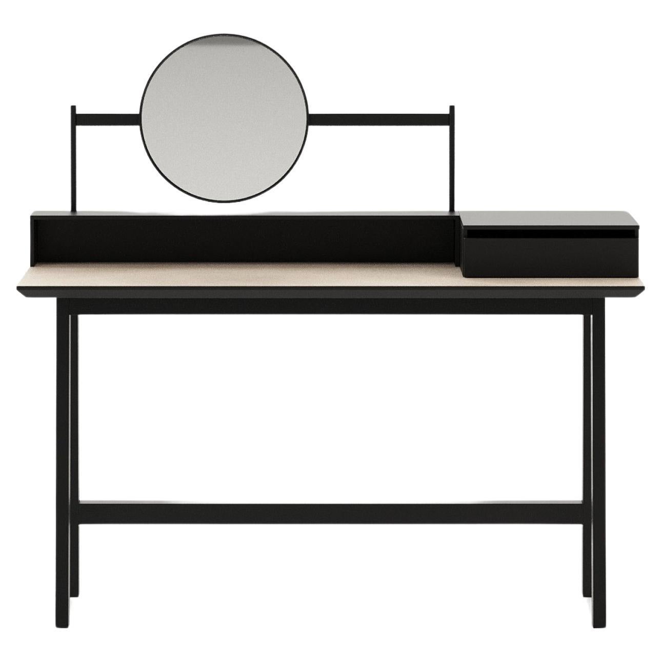 Tavolino/scrivania su misura in lacca nera opaca - Design minimalista versatile