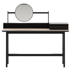 Bespoke Dressing Table/Desk In Black Lacquer Matte-Versatile Minimalist Design