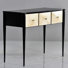 Bespoke Ebonized Console with Vellum Drawers