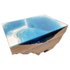 Modern Coffee Table in Wood & Glass Unique Edition