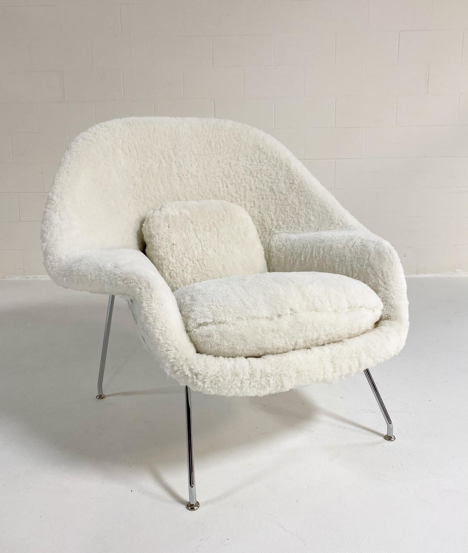 Forsyth Bespoke Eero Saarinen Womb Chair and Ottoman in Australian Sheepskin For Sale 9