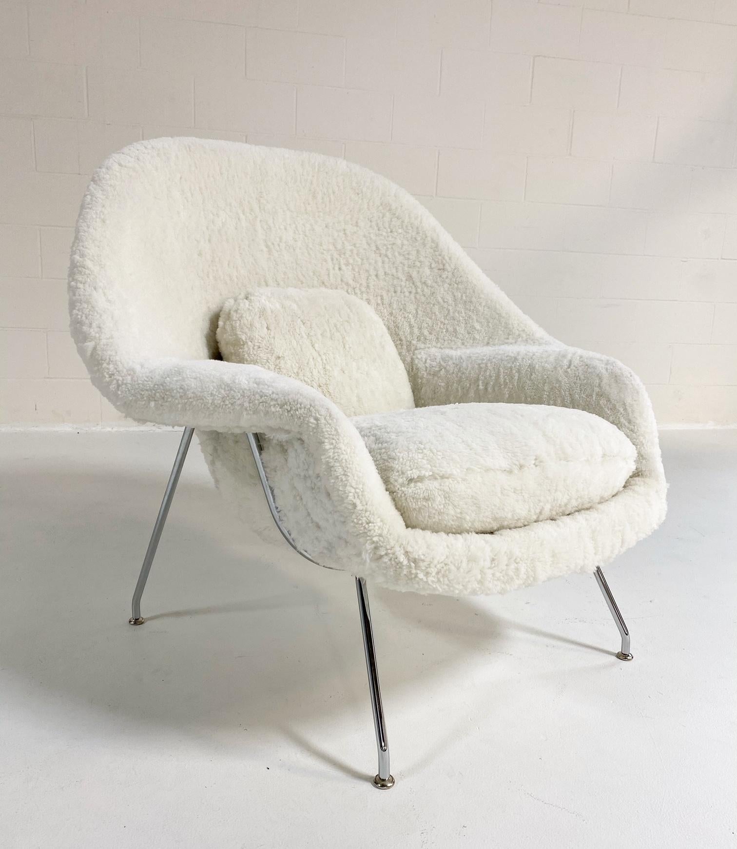 Forsyth Bespoke Eero Saarinen Womb Chair and Ottoman in Australian Sheepskin For Sale 1