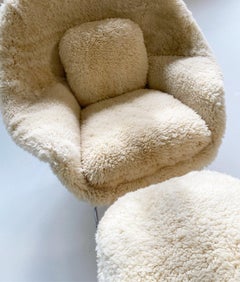 Forsyth Bespoke Eero Saarinen Womb Chair and Ottoman in California Sheepskin