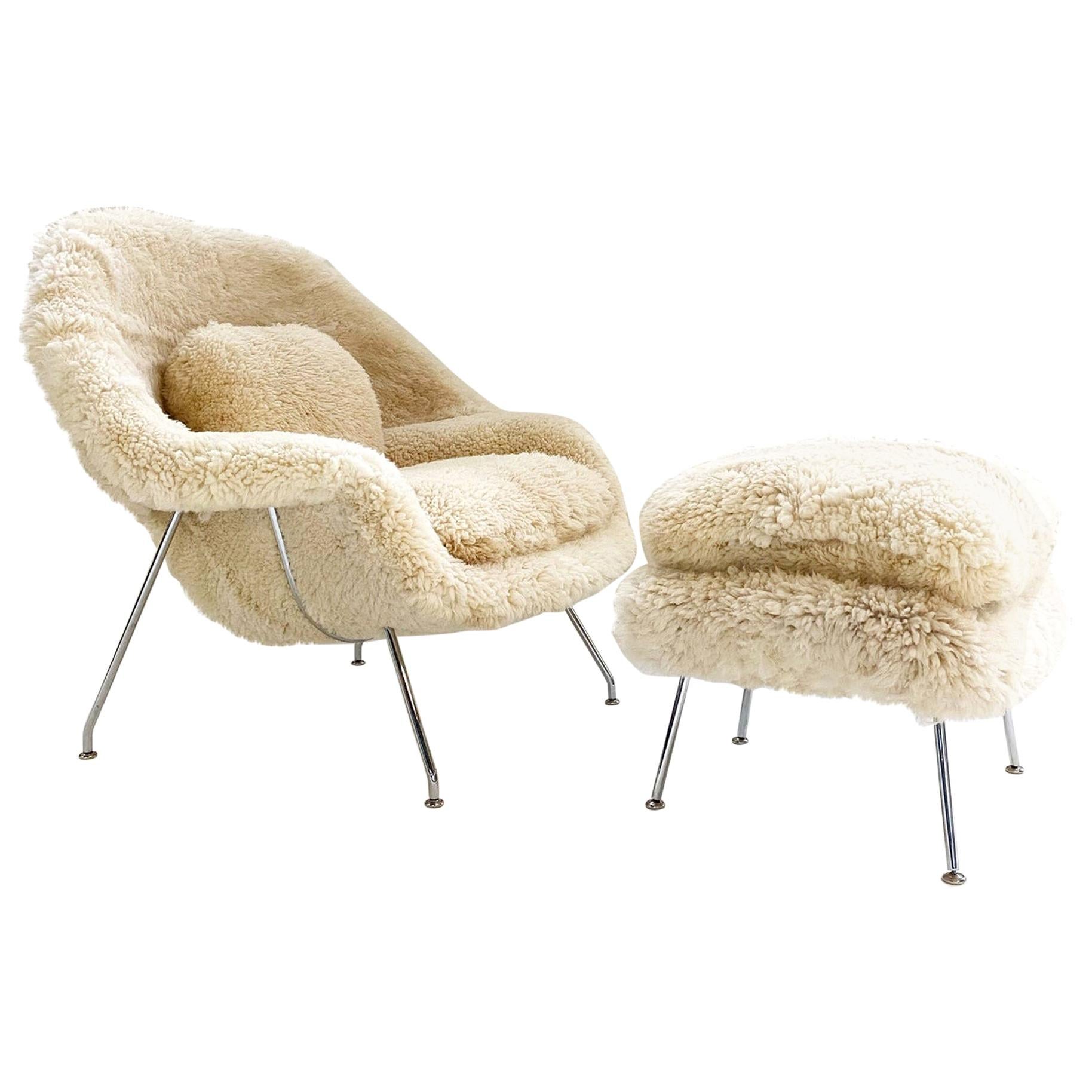 Forsyth Bespoke Eero Saarinen Womb Chair Without Ottoman in California Sheepskin